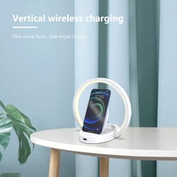image-Night Lights Lamp Bluetooth Speaker Table Light With 10W Wireless Charger USB Port Phone Holder With Dynamic Color
