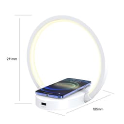 image-Night Lights Lamp Bluetooth Speaker Table Light With 10W Wireless Charger USB Port Phone Holder With Dynamic Color
