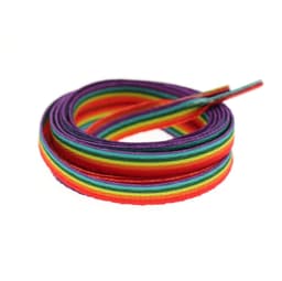 image-Rainbow Gradient Color Shoelace White Shoes Canvas Shoes