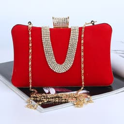 image-Suede European And American Food Bag U-shaped Diamond