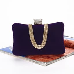 image-Suede European And American Food Bag U-shaped Diamond