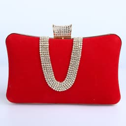 image-Suede European And American Food Bag U-shaped Diamond