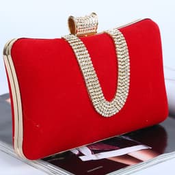 image-Suede European And American Food Bag U-shaped Diamond