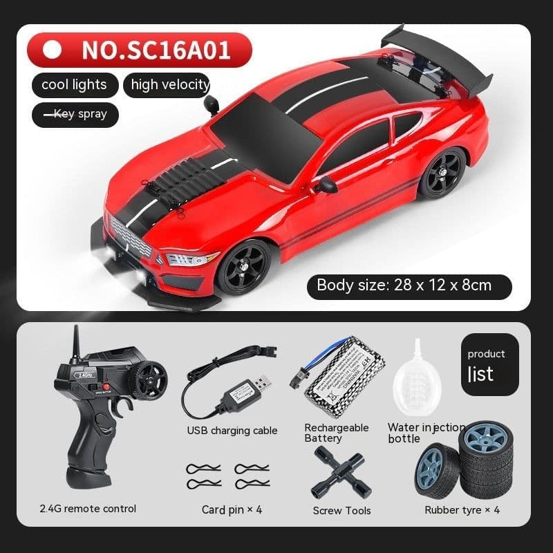 image-Remote Control Car Four-wheel Drive Drift Racing Car With Light Spray Boy Toy Remote Control Toy Car