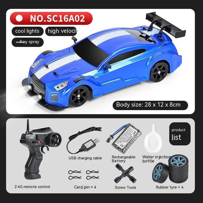image-Remote Control Car Four-wheel Drive Drift Racing Car With Light Spray Boy Toy Remote Control Toy Car