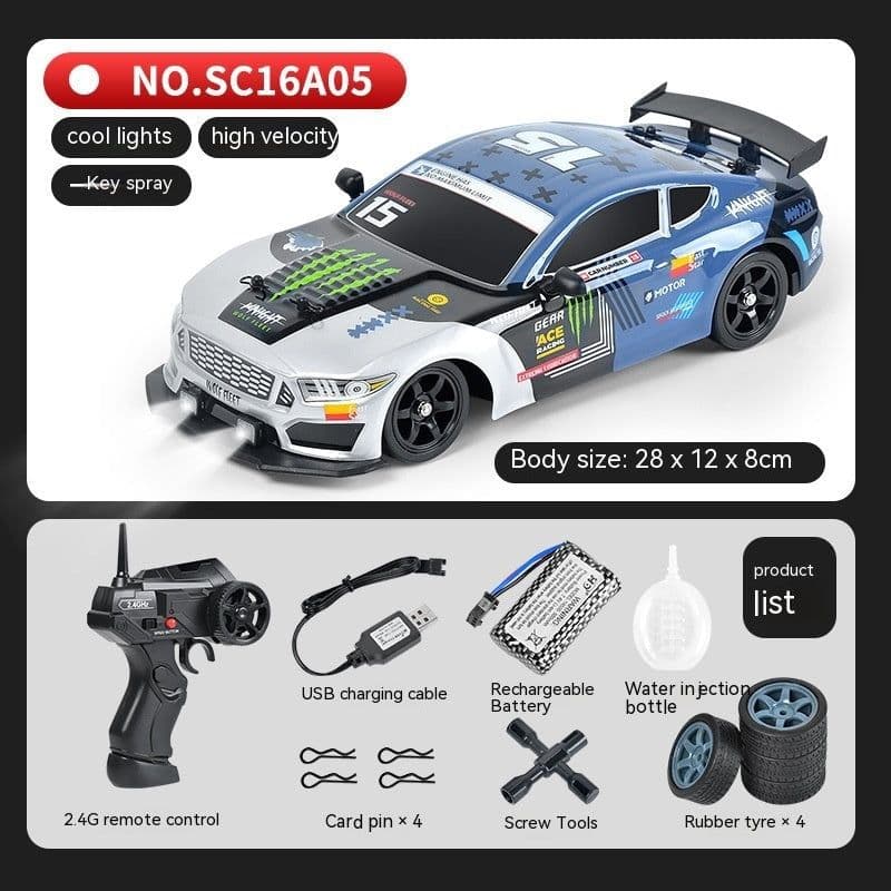 image-Remote Control Car Four-wheel Drive Drift Racing Car With Light Spray Boy Toy Remote Control Toy Car