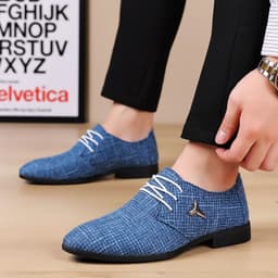 image-Men's Plus Size Cloth Breathable Pointed Linen Canvas Shoes