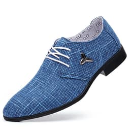 image-Men's Plus Size Cloth Breathable Pointed Linen Canvas Shoes