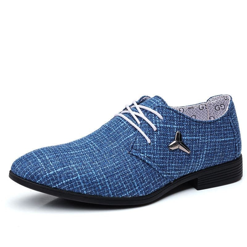 image-Men's Plus Size Cloth Breathable Pointed Linen Canvas Shoes
