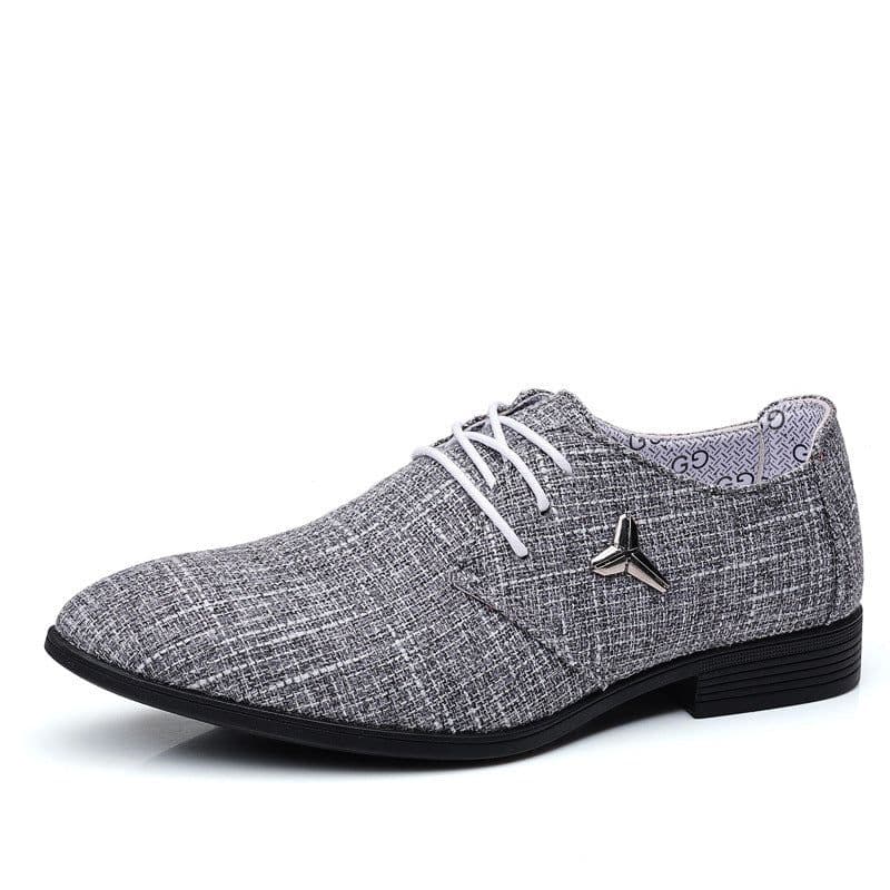 image-Men's Plus Size Cloth Breathable Pointed Linen Canvas Shoes
