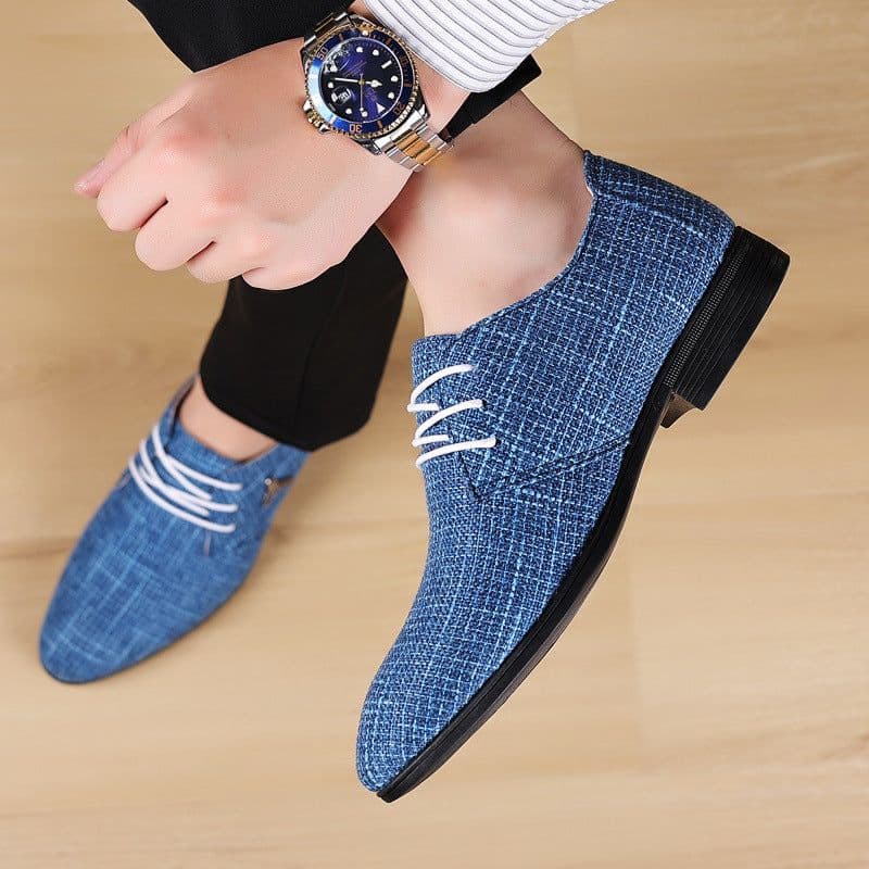 image-Men's Plus Size Cloth Breathable Pointed Linen Canvas Shoes