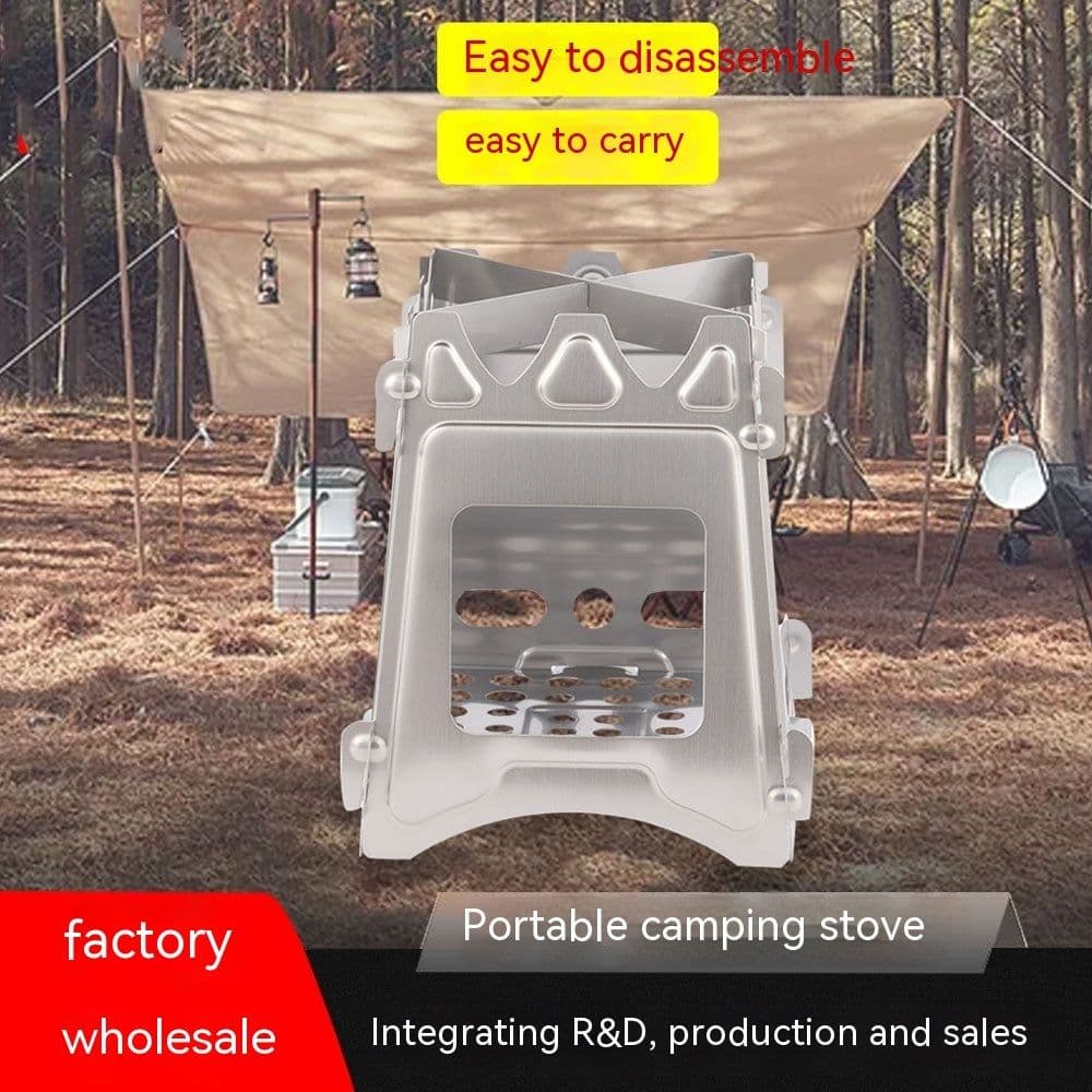 image-Outdoor Camping Portable Stainless Steel Folding Camping Stove