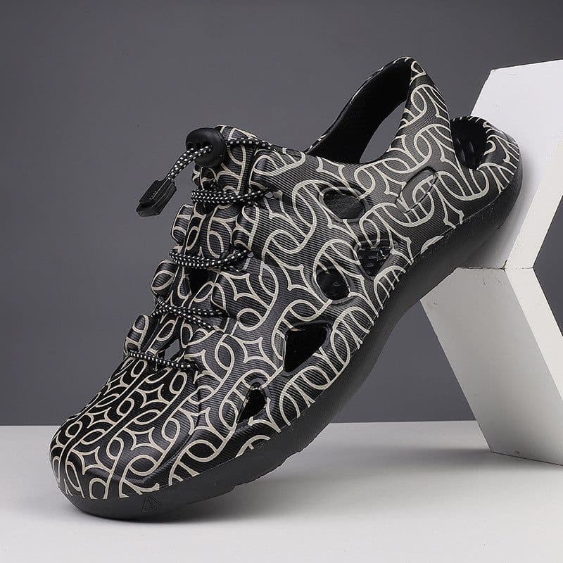 image-Fashion Lace-up Beach Hole Shoes Male