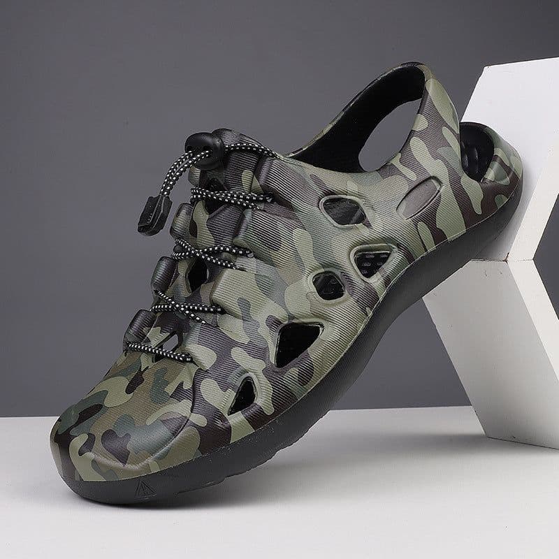image-Fashion Lace-up Beach Hole Shoes Male