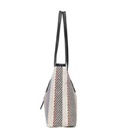 image-Bag Female Cotton And Linen Stripes Tote Bag Fabric Shoulder Bag