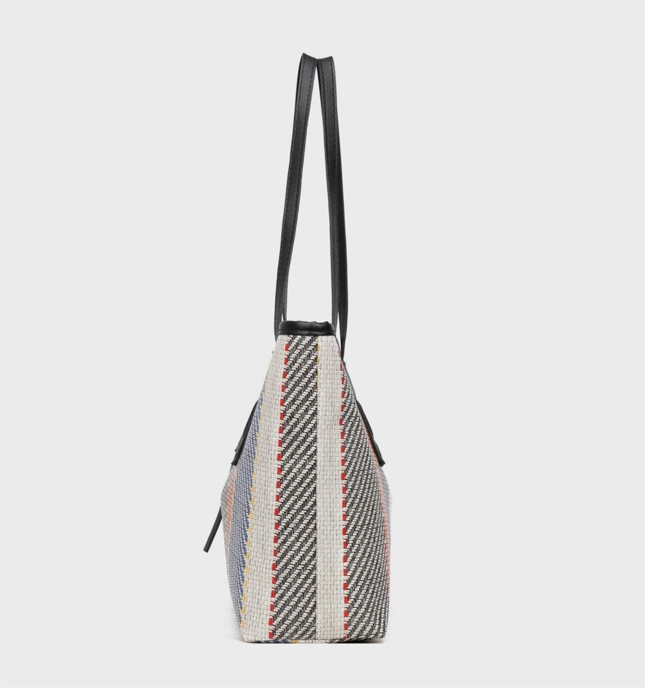 image-Bag Female Cotton And Linen Stripes Tote Bag Fabric Shoulder Bag