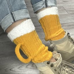 image-3D Beer Steins Color Matching Warm Feet Bandana Mid-calf