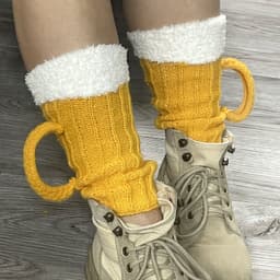 image-3D Beer Steins Color Matching Warm Feet Bandana Mid-calf