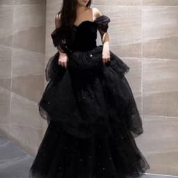 image-Black Evening Dress Light Luxury Minority French Style Pettiskirt