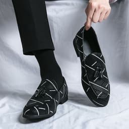 image-Slip-on Sloth Leather Shoes Male