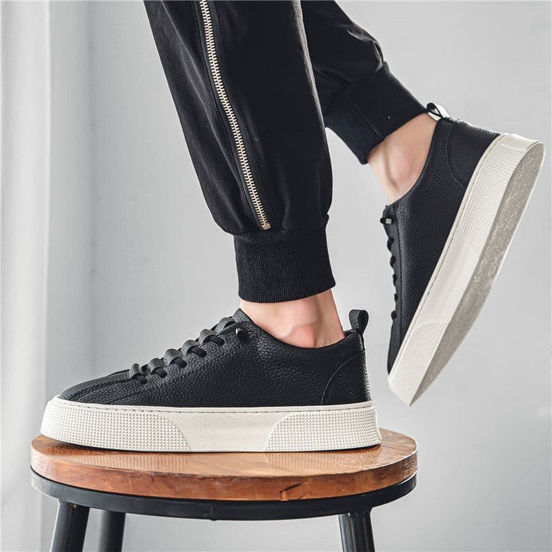 image-Sports Casual Platform Lace-up Leather Shoes
