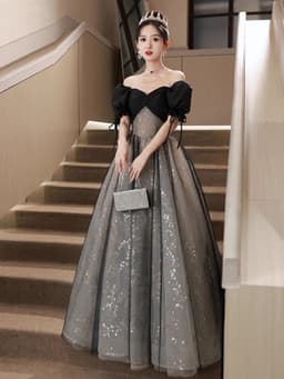 image-Off-shoulder Evening Dress High Sense Annual Birthday Performance Princess Dress