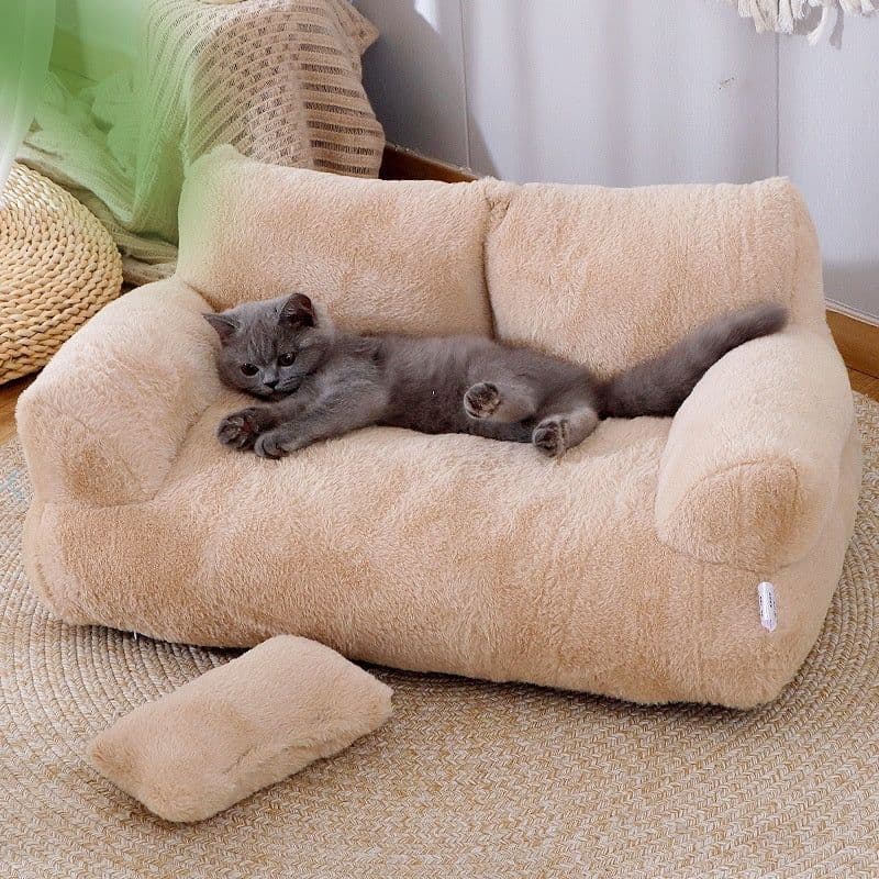 image-Luxury Cat Bed Sofa Winter Warm Cat Nest Pet Bed For Small Medium Dogs Cats Comfortable Plush Puppy Bed Pet Supplies