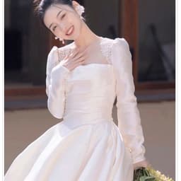 image-New Autumn And Winter Long Sleeve Advanced Texture Satin Simple Dress