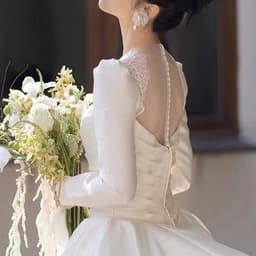 image-New Autumn And Winter Long Sleeve Advanced Texture Satin Simple Dress