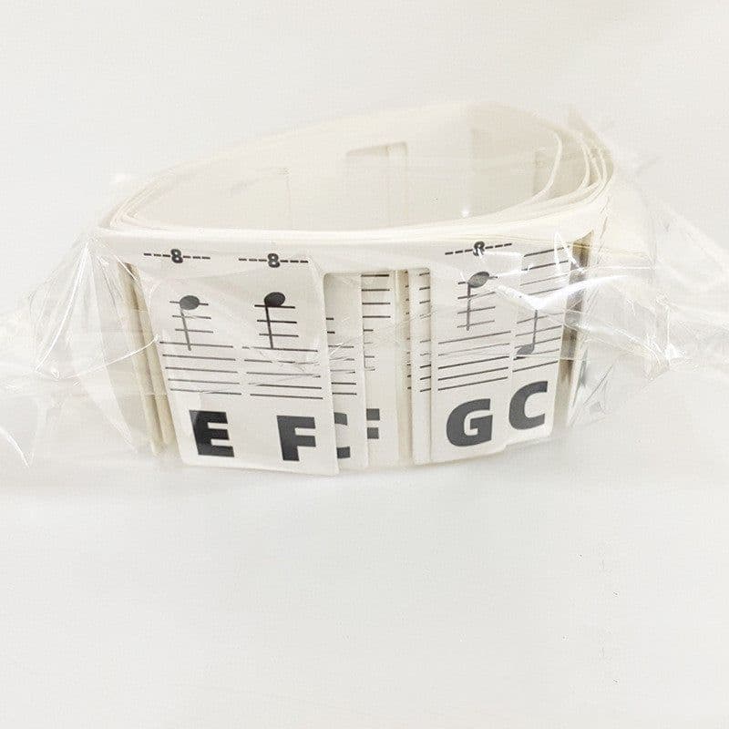 image-Piano Note Bar Keyboard Stickers 88 Key Staff White Card