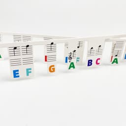 image-Piano Note Bar Keyboard Stickers 88 Key Staff White Card