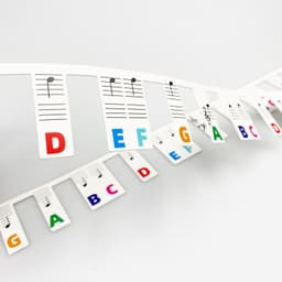image-Piano Note Bar Keyboard Stickers 88 Key Staff White Card
