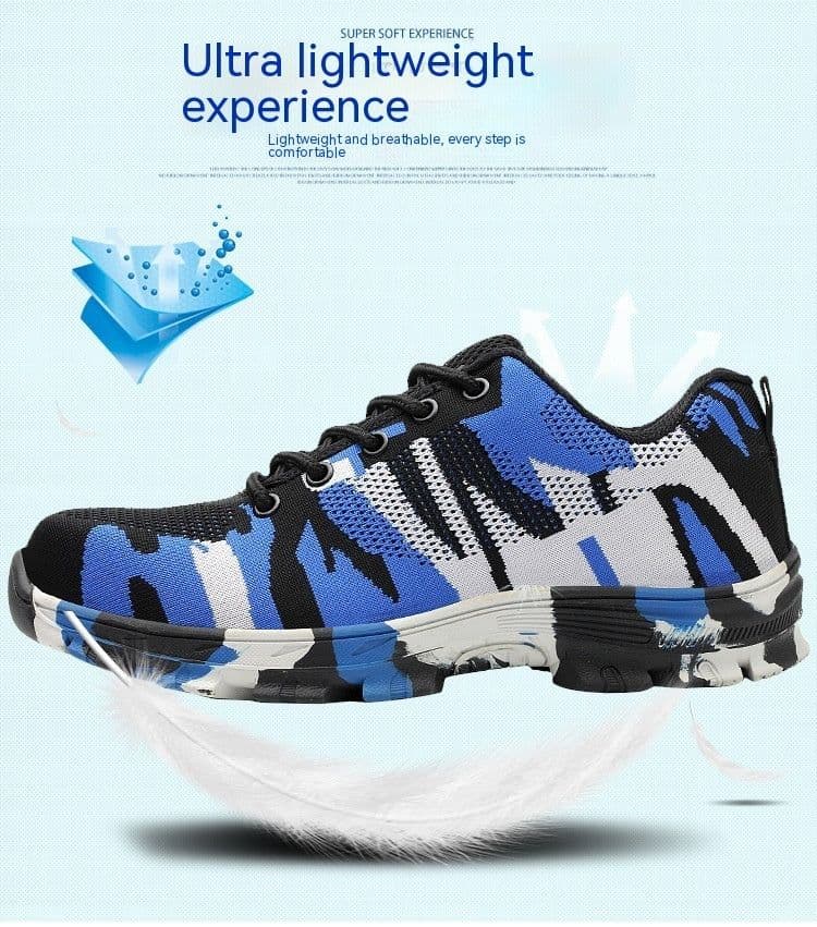 image-Flyknit Safety Anti-smash And Anti-puncture Wear-resistant Lightweight Non-slip Work Shoes