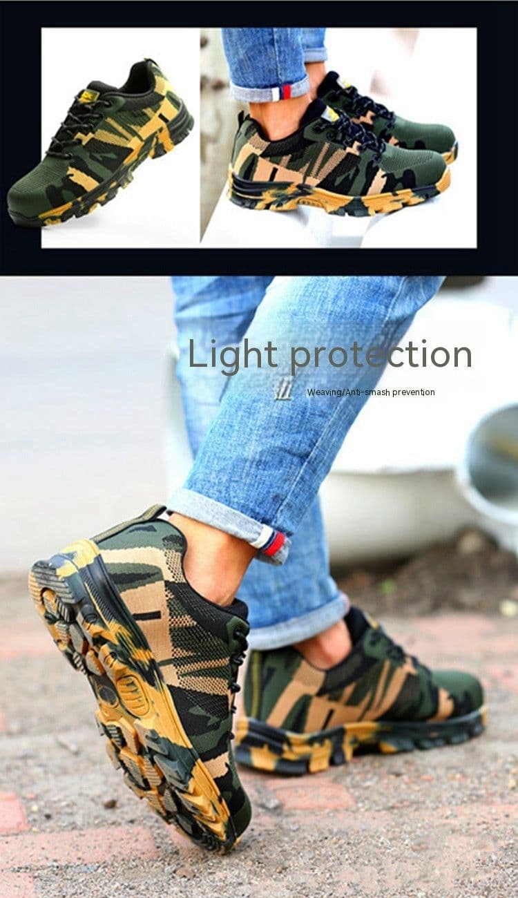 image-Flyknit Safety Anti-smash And Anti-puncture Wear-resistant Lightweight Non-slip Work Shoes
