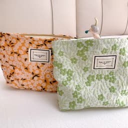 image-Jacquard Fabric Cosmetic Bag Large Capacity