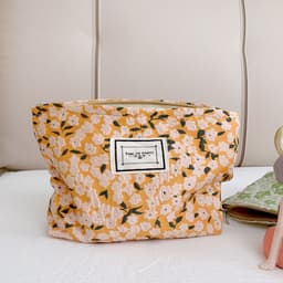 image-Jacquard Fabric Cosmetic Bag Large Capacity