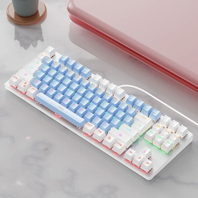 image-Mechanical Keyboard 87 Key Green Axis Cute Small Keyboard