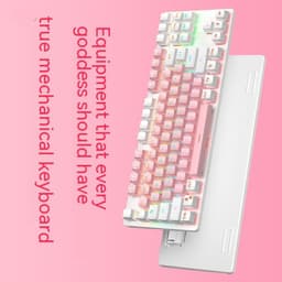 image-Mechanical Keyboard 87 Key Green Axis Cute Small Keyboard