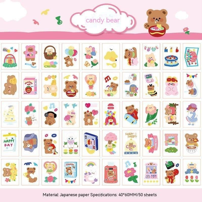 image-Stickers Hand Account Painting Heart Stickers Notebook Special Screen Protector Japanese Paper Cartoon Characters