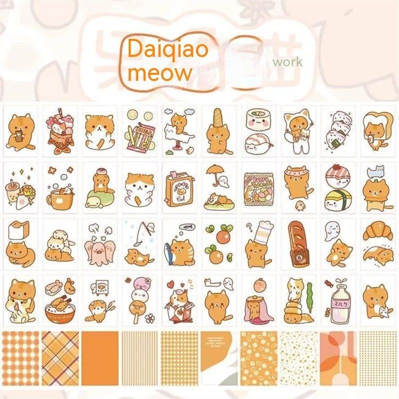 image-Stickers Hand Account Painting Heart Stickers Notebook Special Screen Protector Japanese Paper Cartoon Characters