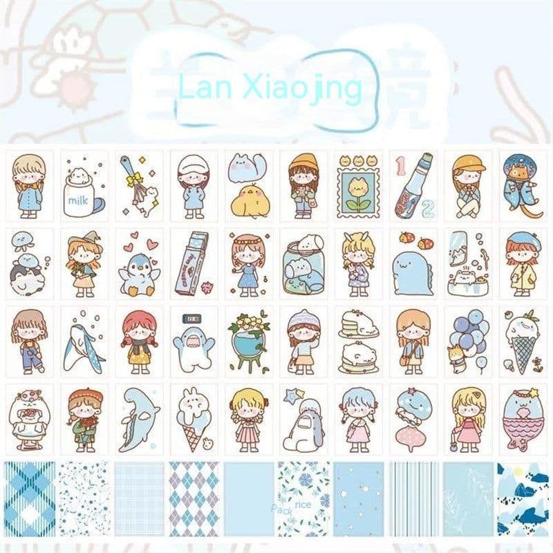 image-Stickers Hand Account Painting Heart Stickers Notebook Special Screen Protector Japanese Paper Cartoon Characters