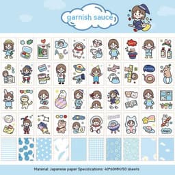 image-Stickers Hand Account Painting Heart Stickers Notebook Special Screen Protector Japanese Paper Cartoon Characters