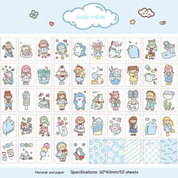 image-Stickers Hand Account Painting Heart Stickers Notebook Special Screen Protector Japanese Paper Cartoon Characters