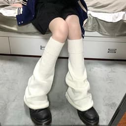 image-Japanese Style Students Pile Style Knitted Leg Warmers
