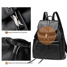 image-Women's Fashion Cattlehide Leather Soft Leather Casual All-matching Genuine Leather Backpack