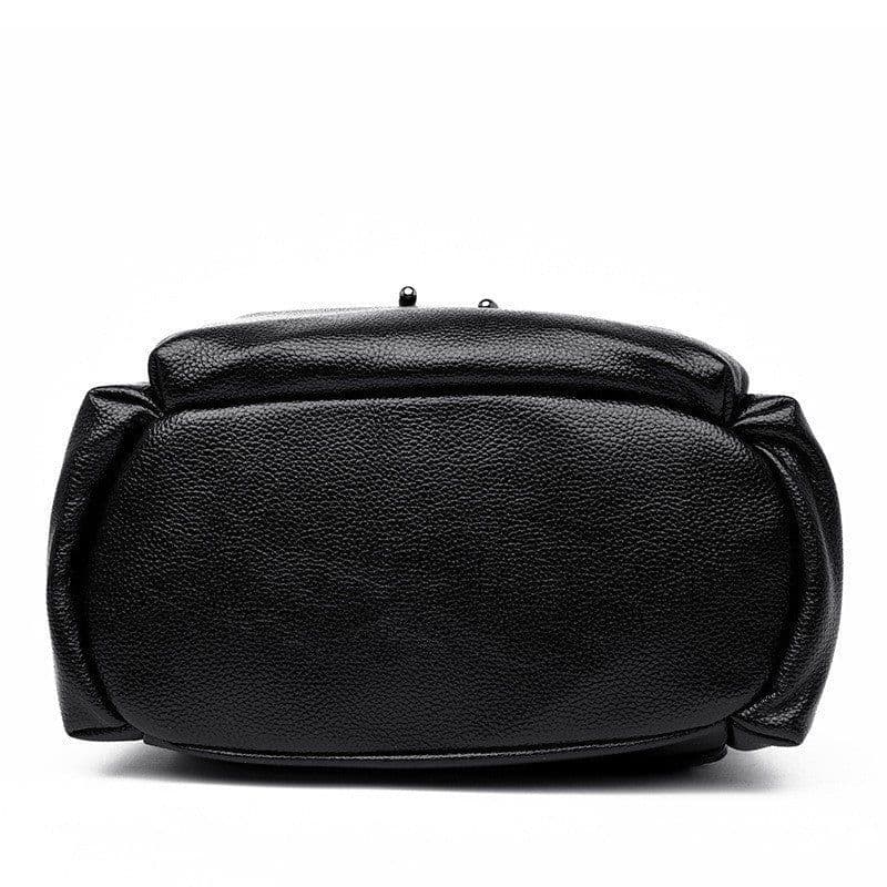 image-Women's Fashion Cattlehide Leather Soft Leather Casual All-matching Genuine Leather Backpack