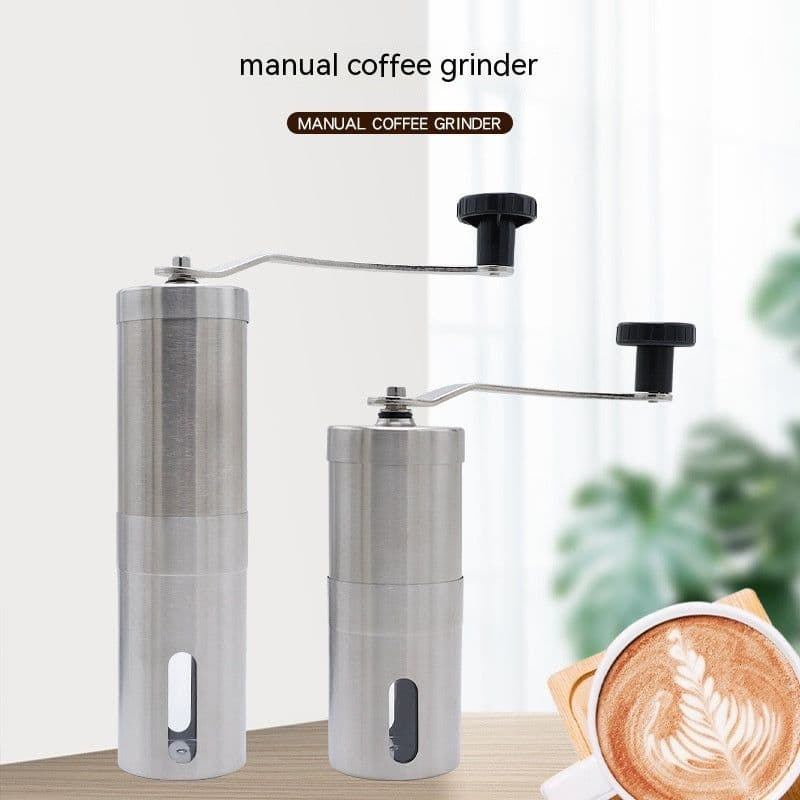 image-Coffee Machine Hand-cranked Household Coffee Bean Grinder Stainless Steel Small Manual Pulverizer