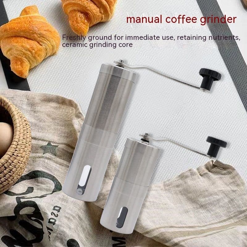 image-Coffee Machine Hand-cranked Household Coffee Bean Grinder Stainless Steel Small Manual Pulverizer