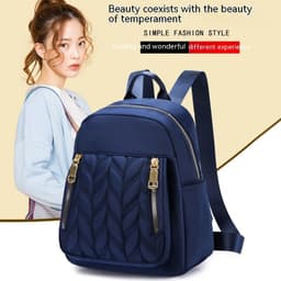 image-Fashion Women's Backpack Simple Rhombus Trendy Solid Color