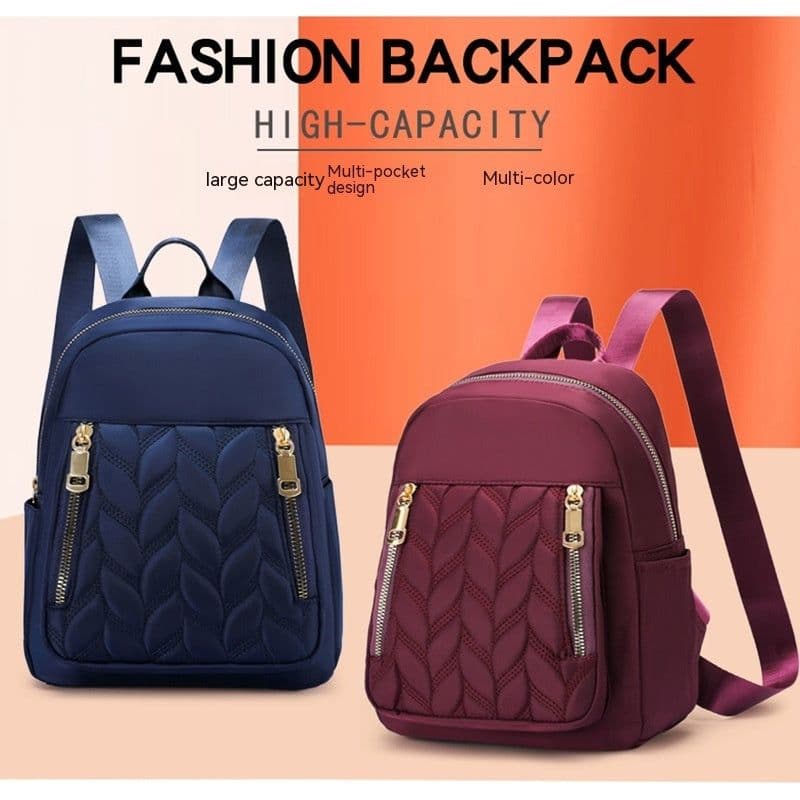 image-Fashion Women's Backpack Simple Rhombus Trendy Solid Color